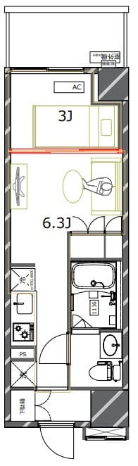 1DKの間取り図